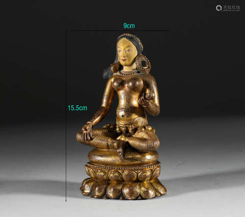 In the Qing Dynasty, Tibetan copper gilding mother