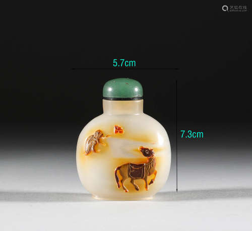 Agate snuff bottle in the Qing Dynasty