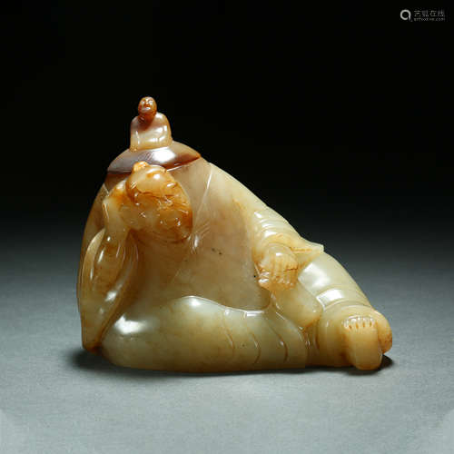 Han Dynasty,Hetian Jade Beast Shaped Bottle