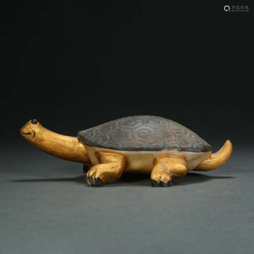 Tang Dynasty,Stone Gold-Traced Turtle