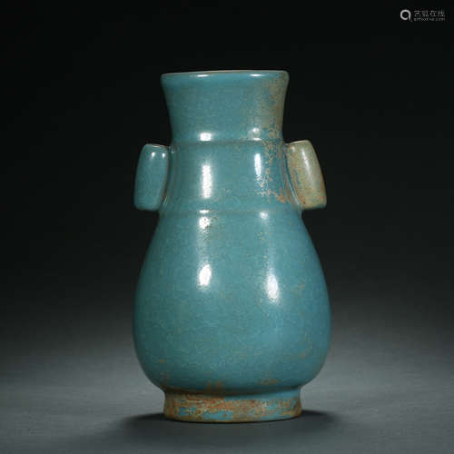 Song Dynasty,Official Kiln Binaural Bottle