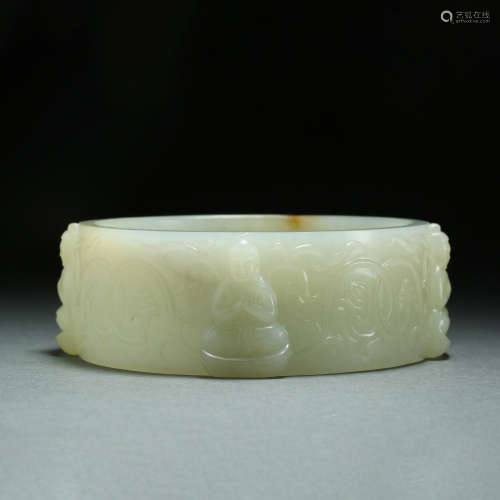 Qing Dynasty,Hetian Jade Arm Hoop