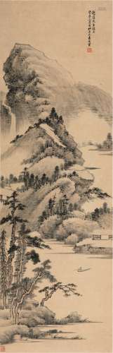 萧俊贤（1865～1949） 1943年作 深山寻隐图  立轴 设色纸本