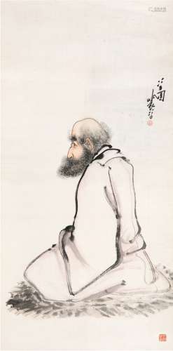 孙裴谷（1891～1944） 达摩图 立轴 设色纸本
