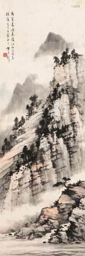 黄君璧（1898～1991） 1938年作 嘉陵江小景图 立轴 设色纸本