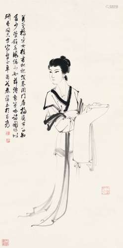 赵蕴玉（1916～2003） 1981年作 为李研吾作薛涛吟诗图 立轴 水墨纸本