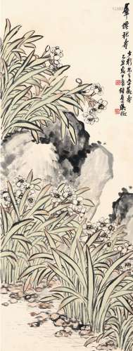 吴徵（1878～1949） 1925年作 群僊祝寿图 立轴 设色纸本