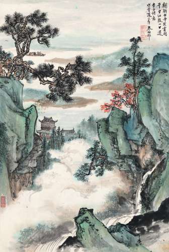 朱梅邨（1911～1993） 1978年作 李白诗意图 镜片 设色纸本