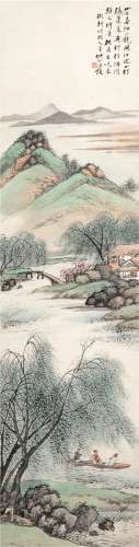 汪琨（1877～1946） 春游图 立轴 设色纸本