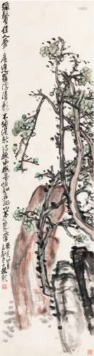 赵云壑（1874～1955） 1923年作 绿梅娉婷图 立轴 设色纸本