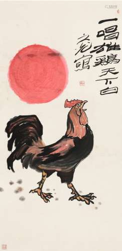 杨之光（1930～ ） 雄鸡图 立轴 设色纸本