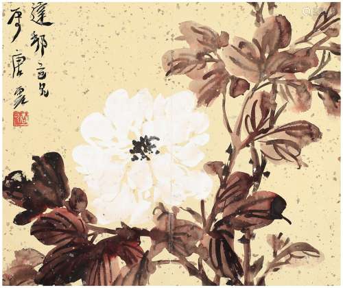 唐云（1910～1993） 为杨达邦作  花卉图 镜片 设色纸本