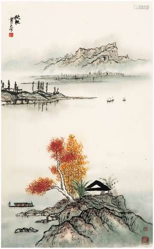 黄纯尧（1925～2007） 秋艳图 镜片 设色纸本