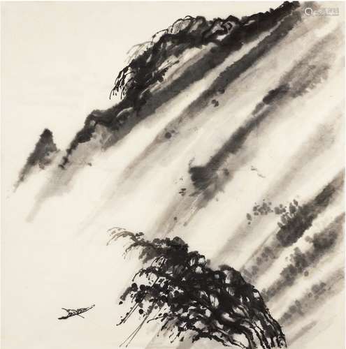 刘海粟（1896～1994） 风雷激 画心 水墨纸本