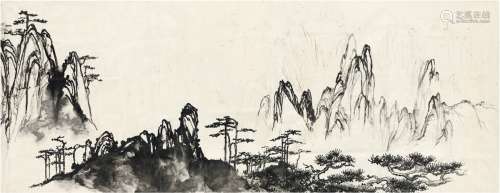 刘海粟（1896～1994） 巨幅黄山胜境图稿 画心 水墨纸本·铅笔纸本