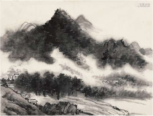 刘海粟（1896～1994） 写米襄阳意 画心 水墨纸本