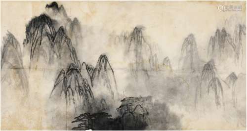 刘海粟（1896～1994） 黄山云峰图 画心 水墨纸本