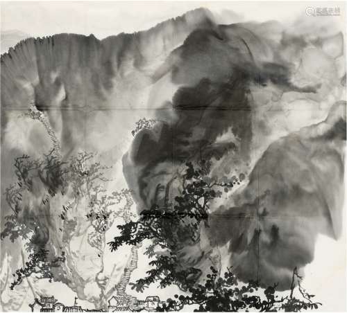 刘海粟（1896～1994） 泼墨黄山系列之一 画心 水墨纸本