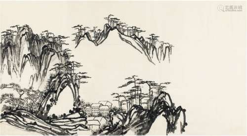 刘海粟（1896～1994） 黄山狮子林图 画心 水墨纸本