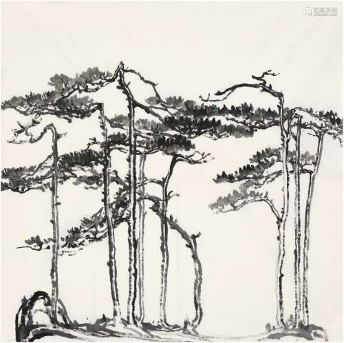 刘海粟（1896～1994） 松石图 画心 水墨纸本