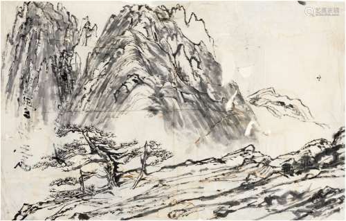 刘海粟（1896～1994） 黄山天都峰 画心 水墨纸本