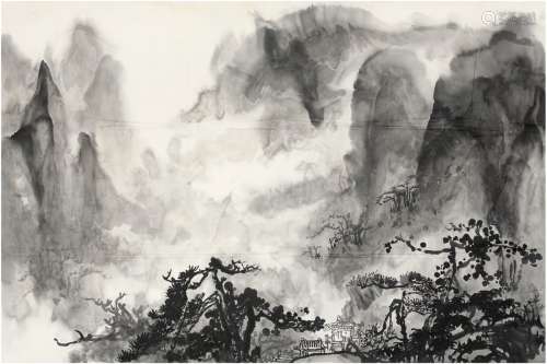 刘海粟（1896～1994） 泼墨黄山系列之三 画心 水墨纸本
