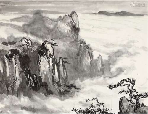 刘海粟（1896～1994） 泼墨黄山系列之四 画心 水墨纸本