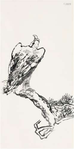 刘海粟（1896～1994） 松鹰图 画心 水墨纸本