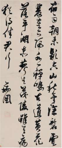 张瑞图（1570～1641）（款） 草书  唐人诗 立轴 纸本