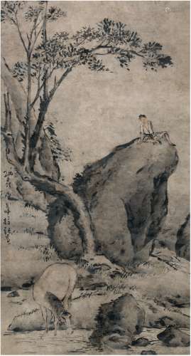 高其佩（1672～1734） 牧马图 镜片 设色纸本