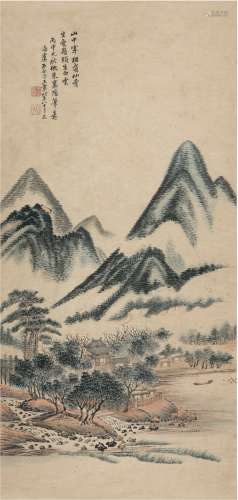 王翚（1632～1717）（款） 1716年作 山中幽居图 立轴 设色纸本