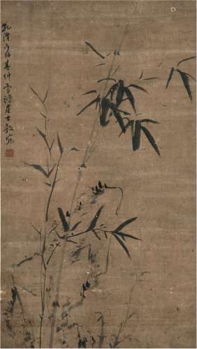 张敔（1734～1803） 1778年作 竹石图 立轴 水墨纸本