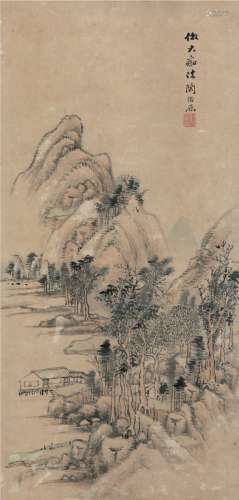陶绍原（1814～1865） 幽居图 立轴 设色纸本