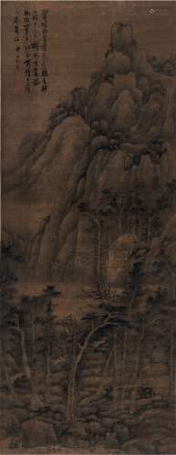 龚贤（1618～1689）（款） 云山翠嶂图 立轴 水墨绢本