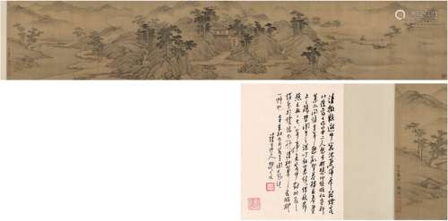 陈祼（1563～约1639） 1617年作 山居访隐图 手卷 设色绢本
