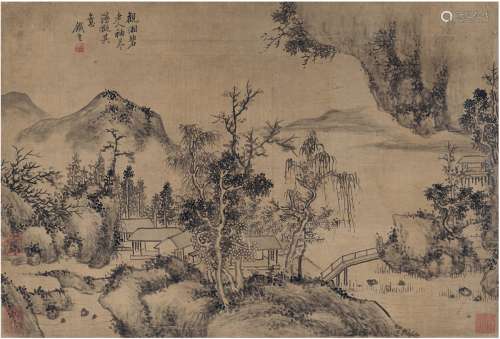 奚冈（1746～1803） 湖山闲居图 立轴 水墨绢本