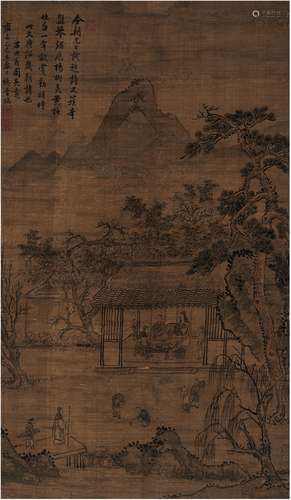 杨晋（清） 1725年作 临沈周岁朝图 立轴 设色绢本