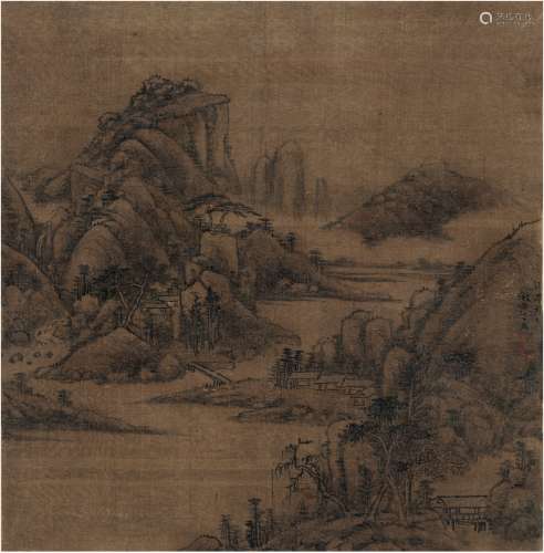唐岱（1673～1752后） 遥岑积翠图 镜片 水墨绢本