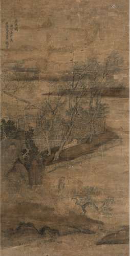 杨晋（1644～1728） 1706年作 负米图 立轴 设色绢本