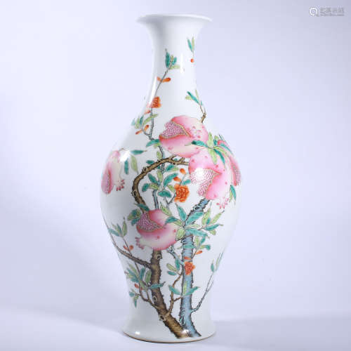 Qing Dynasty Yongzheng pink olive bottle