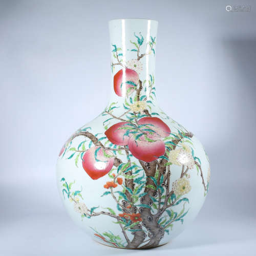 Qing Dynasty Qianlong pastel celestial vase