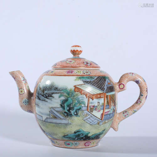 Qing Dynasty Qianlong pastel teapot