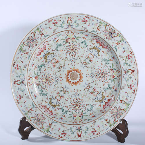 Jiaqing pastel plate in Qing Dynasty