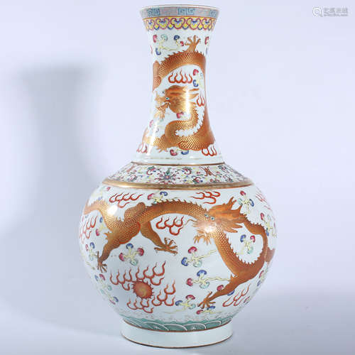 Qing Dynasty Guangxu pastel vase