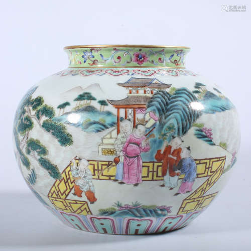 Qing Dynasty Qianlong pastel jar