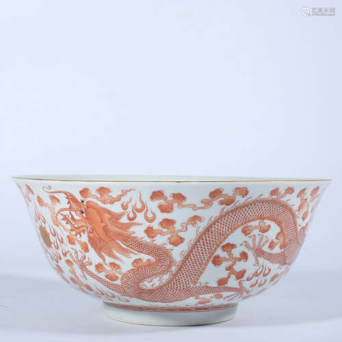 Daoguang red bowl in Qing Dynasty