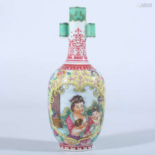 Qing Dynasty Qianlong pastel bottle