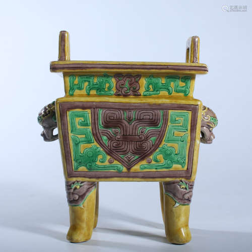 Wanli three color censer in Ming Dynasty