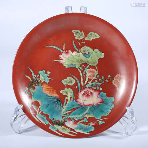 Qing Dynasty Qianlong pastel plate