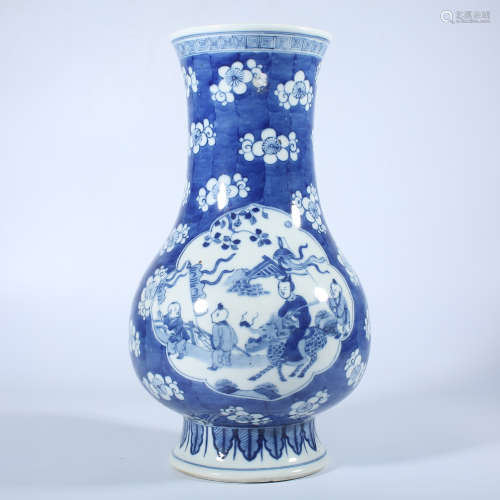 Qing Dynasty Kangxi blue and white bottle